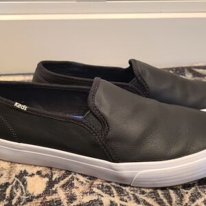 Leather Keds Black Slip-On Sneakers 9.5W